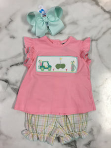 Banana Split-Girl Golf Smocked Bloomer Set