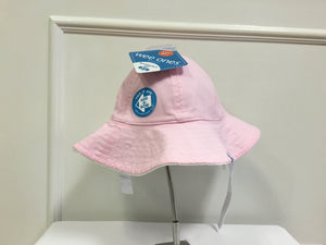 Wee Ones-Reversible Brim Sun Hat with add a Bow slit-Pink