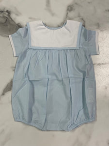 Love Me! Boy Blue Bubble with White Sailor Collar