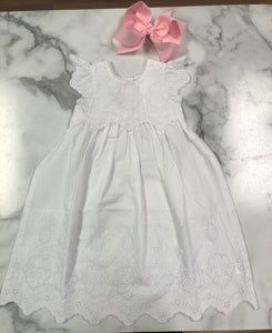 mud pie White Christening Dress with Bloomers