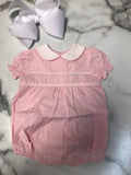 Love me Pink Short Sleeve Bubble with White Peter Pan Collar