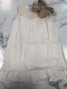 Yo Baby-  Girl White Sleeveless Dress