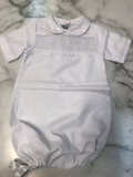MSC-Boy-Smocked Baby Gown-White Crosses