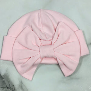 Baby Loren- Pink Pima Beanie with Pink Bow