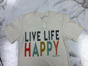 Bella Canvas-Natural-LIVE LIFE HAPPY-Adult T-Shirt
