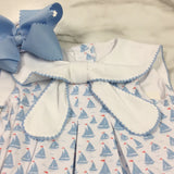 True- Sailor Collar Dress- Sailboats