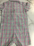 SouthBound-Dress Shirt Romper-Ocean/Pink/Allure/Silver