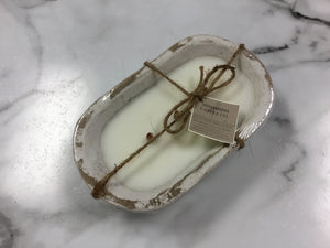 Mississippi Candle Company-White Wash Dough Bowl