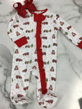 Baby Loren Vintage Truck Christmas Footie