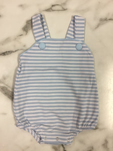 Trotter Street Kids- Boys light blue stripe Graham Sun suit