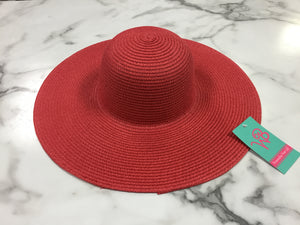 WB-women’s coral wide brimmed sun hat