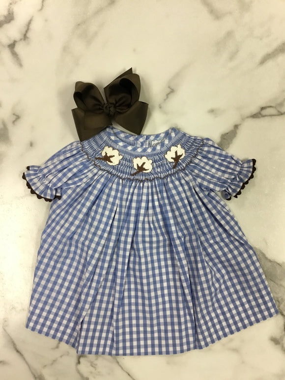 Three Sisters- Cotton Smocked Bishop Dress