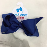 Wee Ones Medium Grosgrain bow with knot wrap solid colors