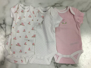 Little Me Baby Bunnies 3 Pack Bodysuit/Onesie 0/3 Month