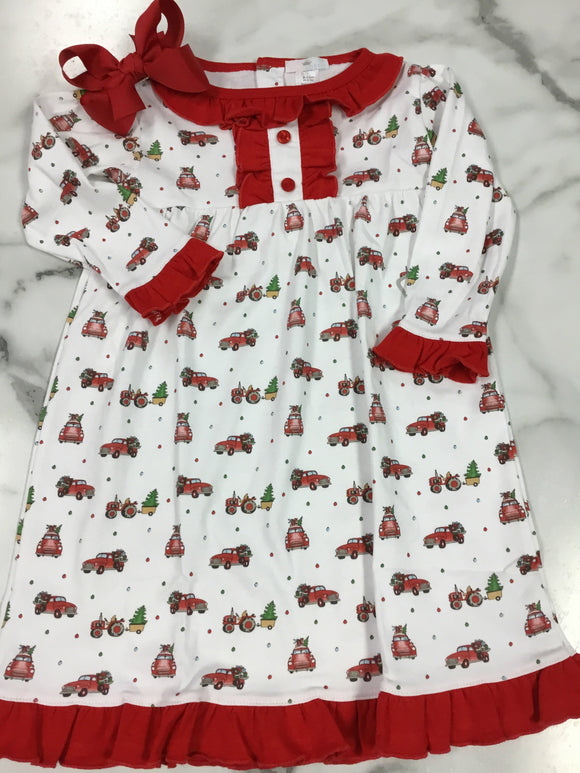 Baby Loren Vintage Trucks Christmas Nightgown