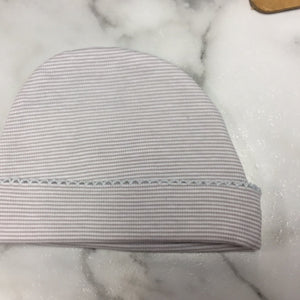Squiggles Beanie cap grey stripe with light blue trim