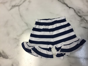 BB-Girl-Ruffle Stripe Shorts-Navy