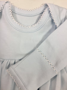 Squiggles- Lap Gown Blue/White Trim