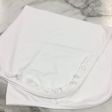 Baby Loren- White Pima Blanket with  Ruffle