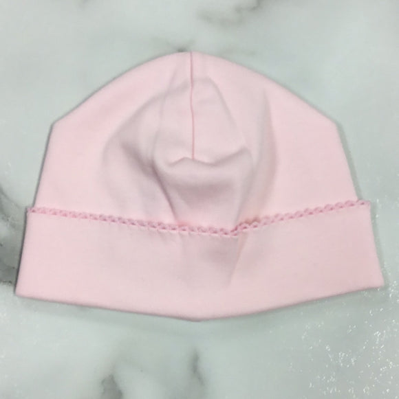 Baby Loren-Pink Beanie with Pink Trim