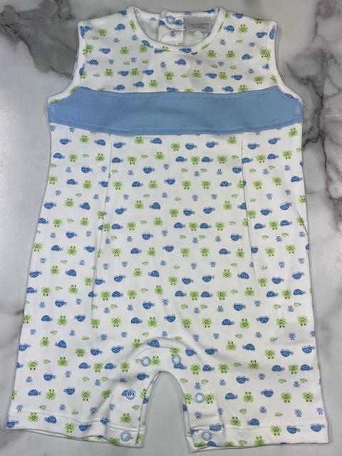 Squiggles -Boy Frog Romper with Blue Band