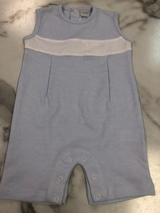 Squiggles -Boy Blue Strip Romper with White Band
